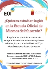 LA ESCUELA DE IDIOMAS INFORMA DE SU OFERTA FORMATIVA DE INGLÉS