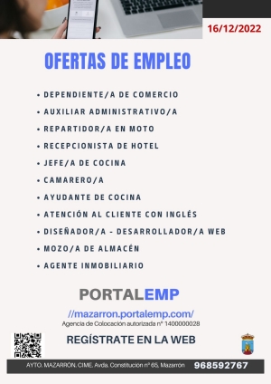 OFERTAS DE EMPLEO PORTALEMP 16 DE DICIEMBRE