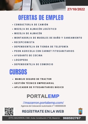 OFERTAS Y CURSOS PORTALEMP 27 OCTUBRE