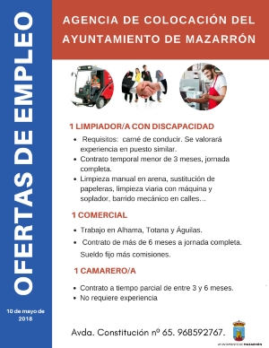 Ofertas de empleo 10 de mayo