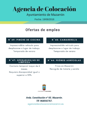 Ofertas de empleo 19 de junio