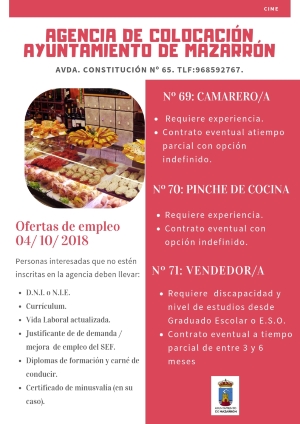 Ofertas de empleo 4 de octubre