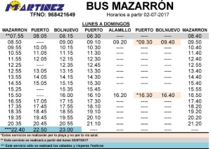 Horario Mazarrón-Mazarrón