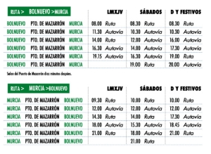 Horario Murcia-Mazarrón