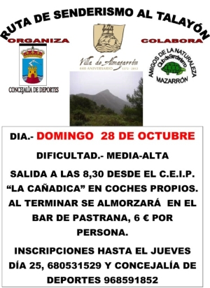 CARTEL RUTA AL TALAYON 28 OCTUBRE