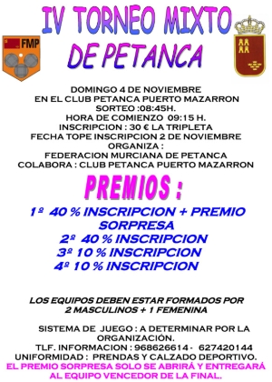 PETANCA MIXTO IV CARTEL